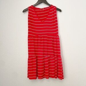 SEE YOU MONDAY Striped Tiered Knit Red White Dress Medium